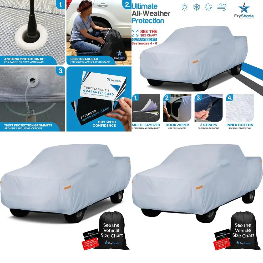

All-Weather 10-Layer Waterproof Truck Cover - Tailored Fit for Ford F150, Colorado, RAM T3 (Refer to Size Chart)