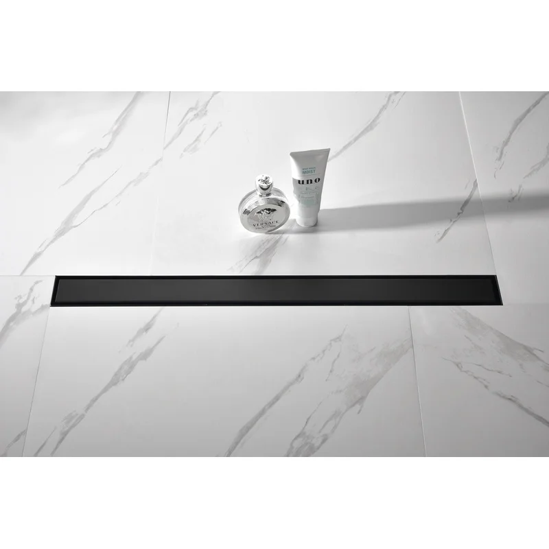 

30" Stainless Steel Linear Shower Drain with Hair Strainer and Adjustable Feet