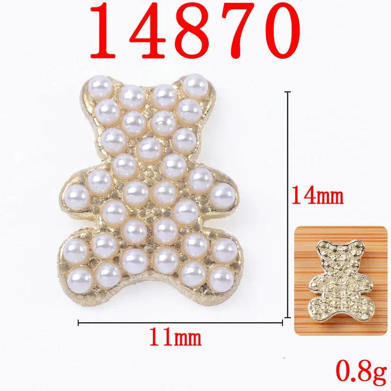 10 Pcs Legierung Diamant Perle Nette Bär Bogen Schmetterling Strass Tasten Ornamente Ohrringe Choker Tasche Haar DIY Schmuck Zubehör