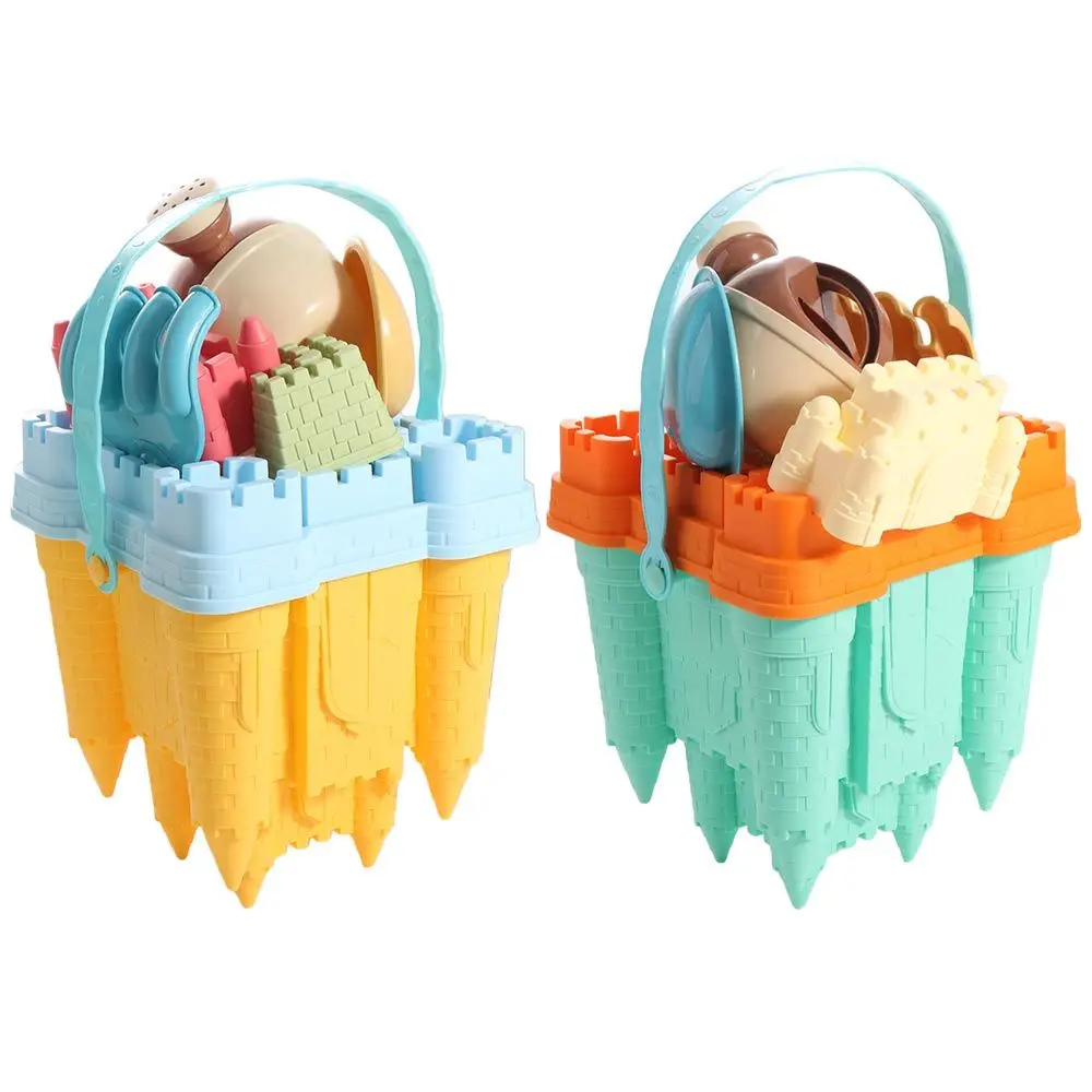 Summer Beach Sand Set Beach Accessories Yellow Castle Sand Mold Creative Fun Castle Bucket Play Sand Set Family Games