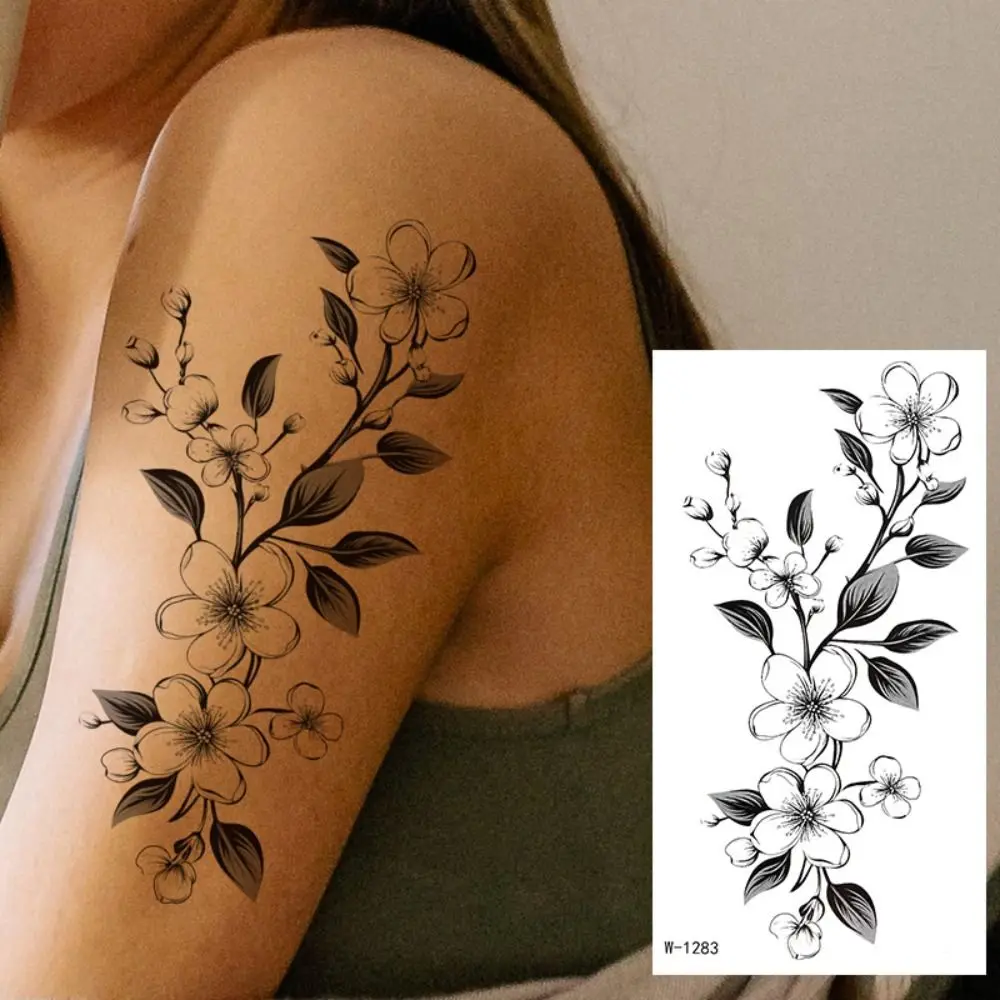 Beleza dos desenhos animados tatuagem adesivos não-tóxico personalidade braço adesivos de longa duração flor letras tatuagem temporária festa