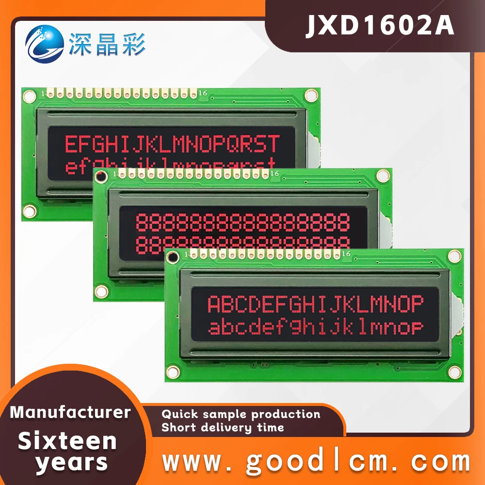 1602a 2x16 lcd display 16x02 i2c LCD module hd44780 drive Multiple mode colors are available 5.0V or 3.3V power supply VA red