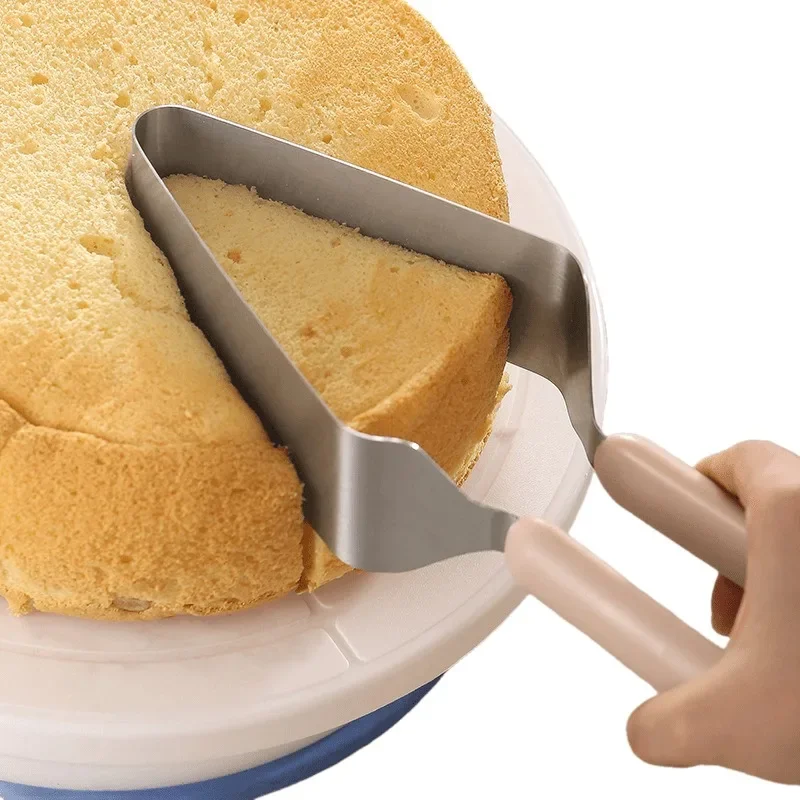 Stainless steel cake divider integrated cake cutting spatula non-slip cake slicer household pizza and layer cake dividing tool