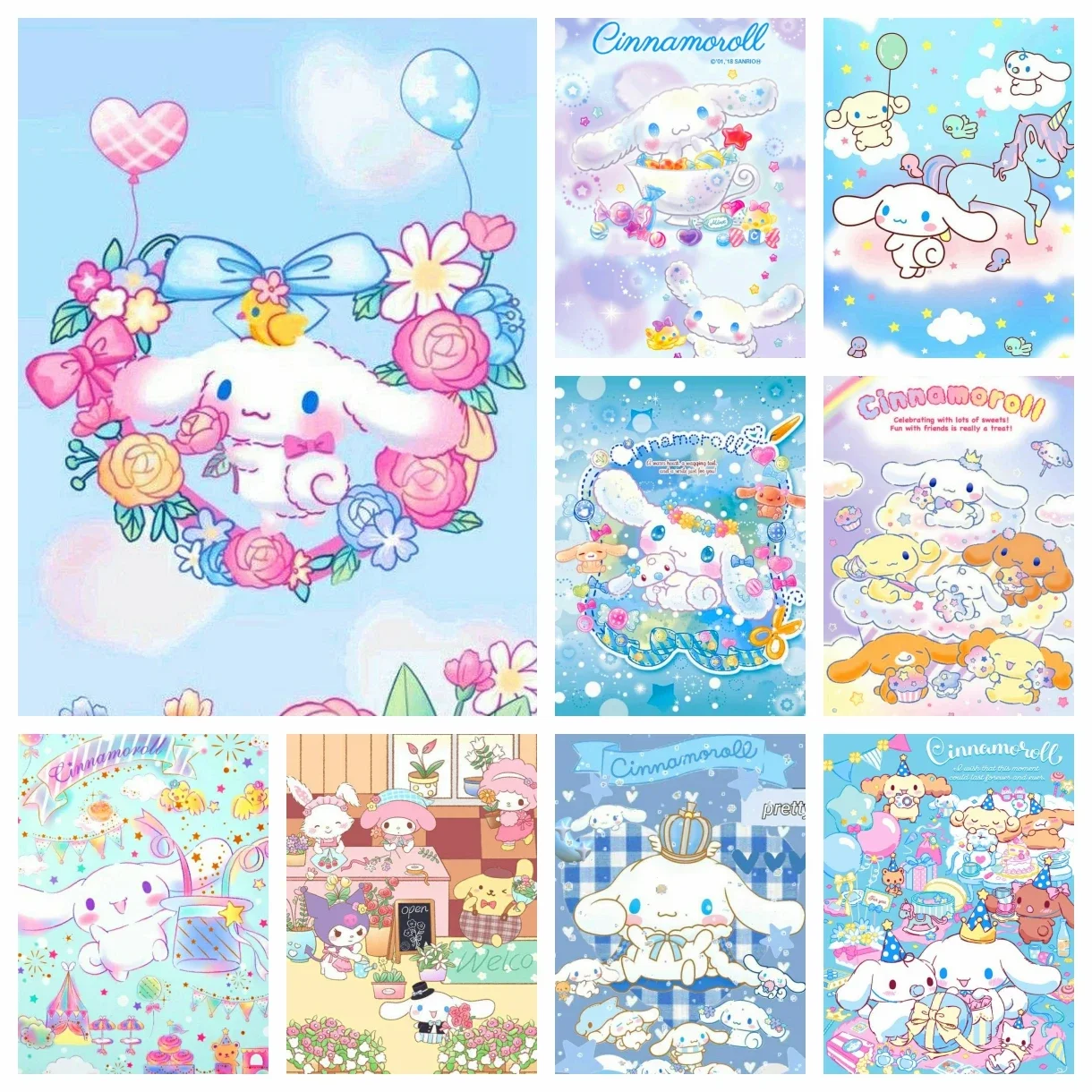 

Sanrio Diamond Art Painting Kits Cinnamoroll Kuromi Cute Cartoon Dog Embroidery Mosaic Cross Stitch Home Decor Children's Gift