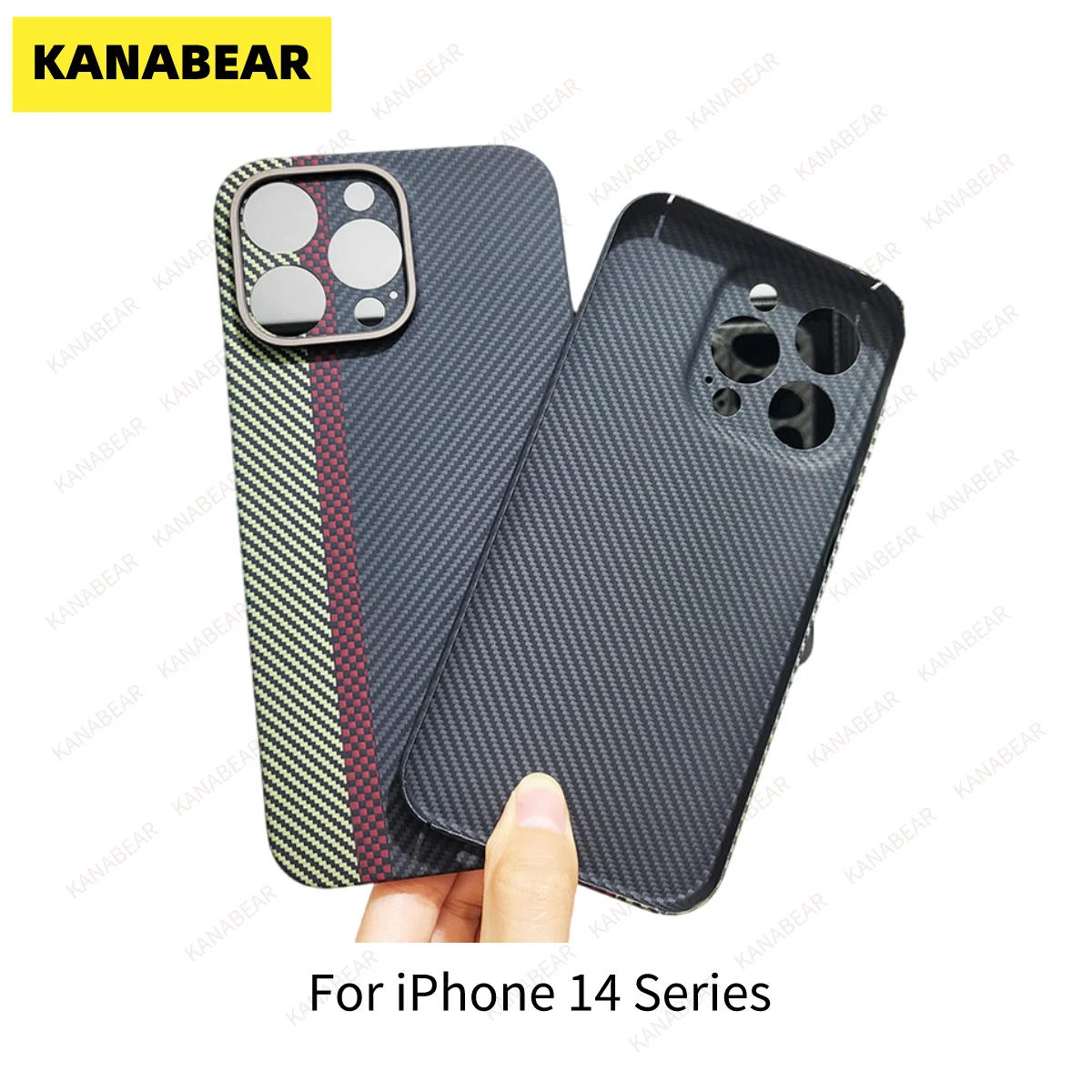 KANABEAR is suitable for the lightweight iPhone 14promax phone case, made of aramid fiber and Apple 13pro metal mirror color