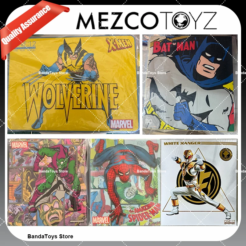 In Stock 100% Original Mezco 1:12The Amazing Spider Man Batman Wolverine White Ranger Anime Action Collection Figures Model Toys