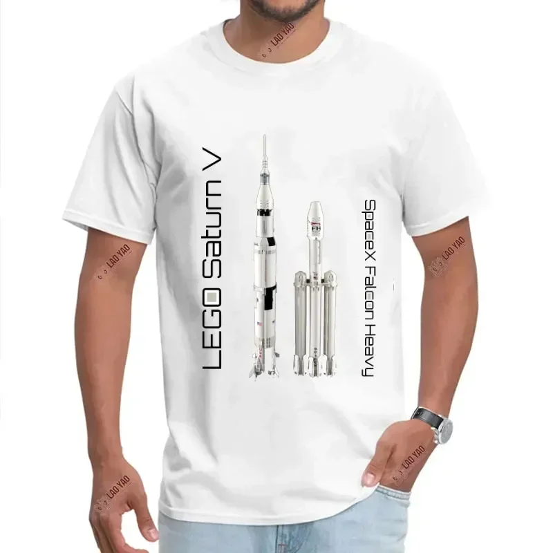 Space X Logo Unisex Cotton Tshirt Mars Bfr Rocket T Shirt for Men SpaceX Starship Blueprint Harajuku Punk Elon Musk Engineer Tee