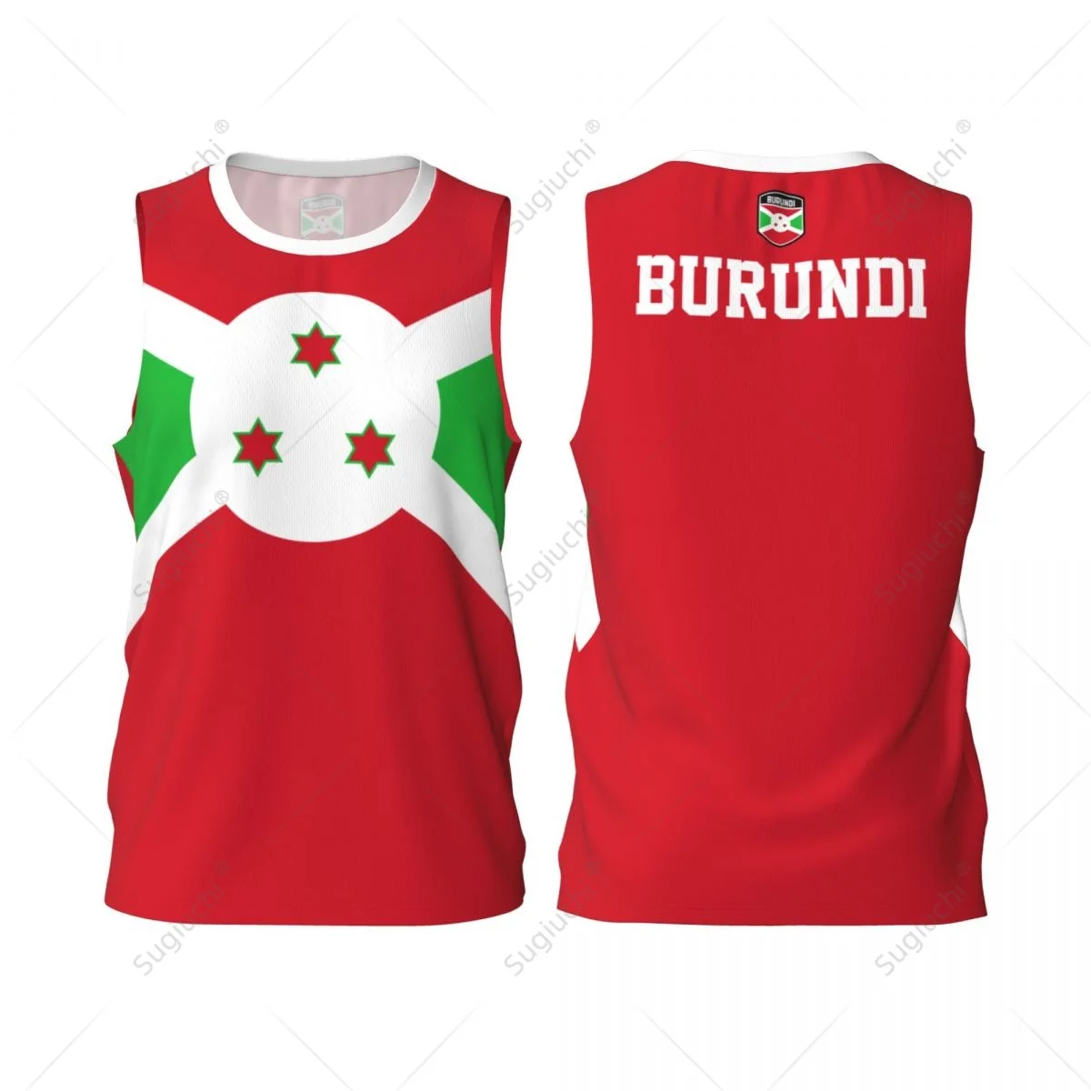 Burundi Flag Men Basketball Sports Running Fitness Multifunction Sleeveless tshirt Exclusive Custom Name Nunber