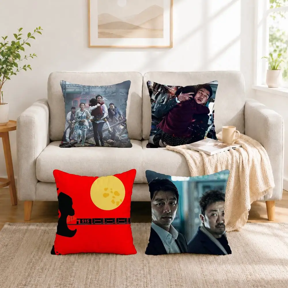 F-Film Train to Busan Pillow Case Square Double-Sided Sofa Cushion Cover Bedroom Bedside Pillow Gift