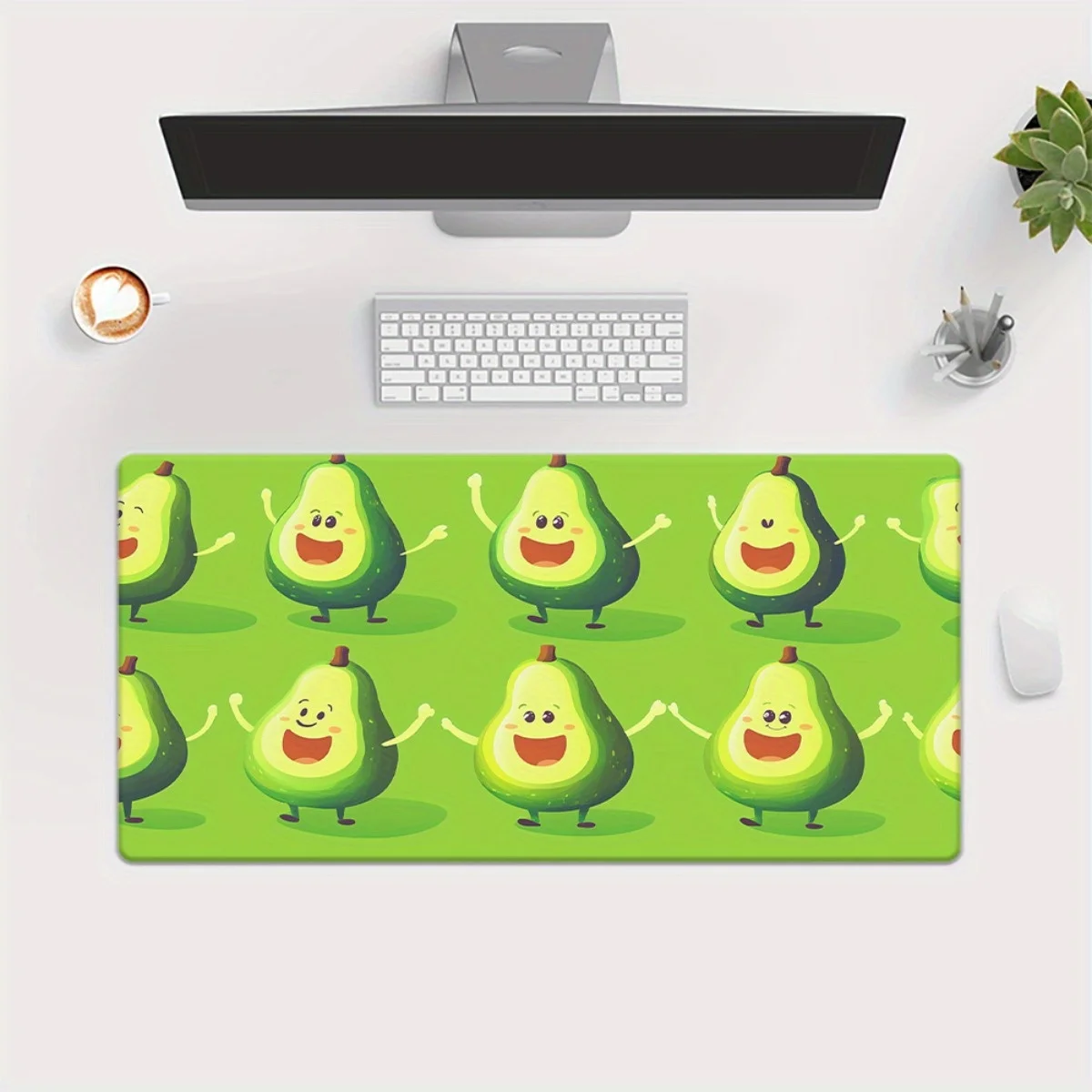 

Cute cartoon avocado design mouse pad, anti-slip rubber base, universal computer desktop decoration for games and office