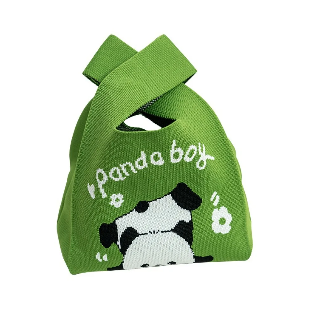 Handheld Panda Handbag para estudantes, saco do telefone móvel, sacola reutilizável artesanal, alta capacidade, elegante