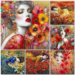 Diamond Painting Flowers And Woman Full Round Diamond Embroidery Art Mosaic Picture Cross Stitch Kits Home Wall Decor