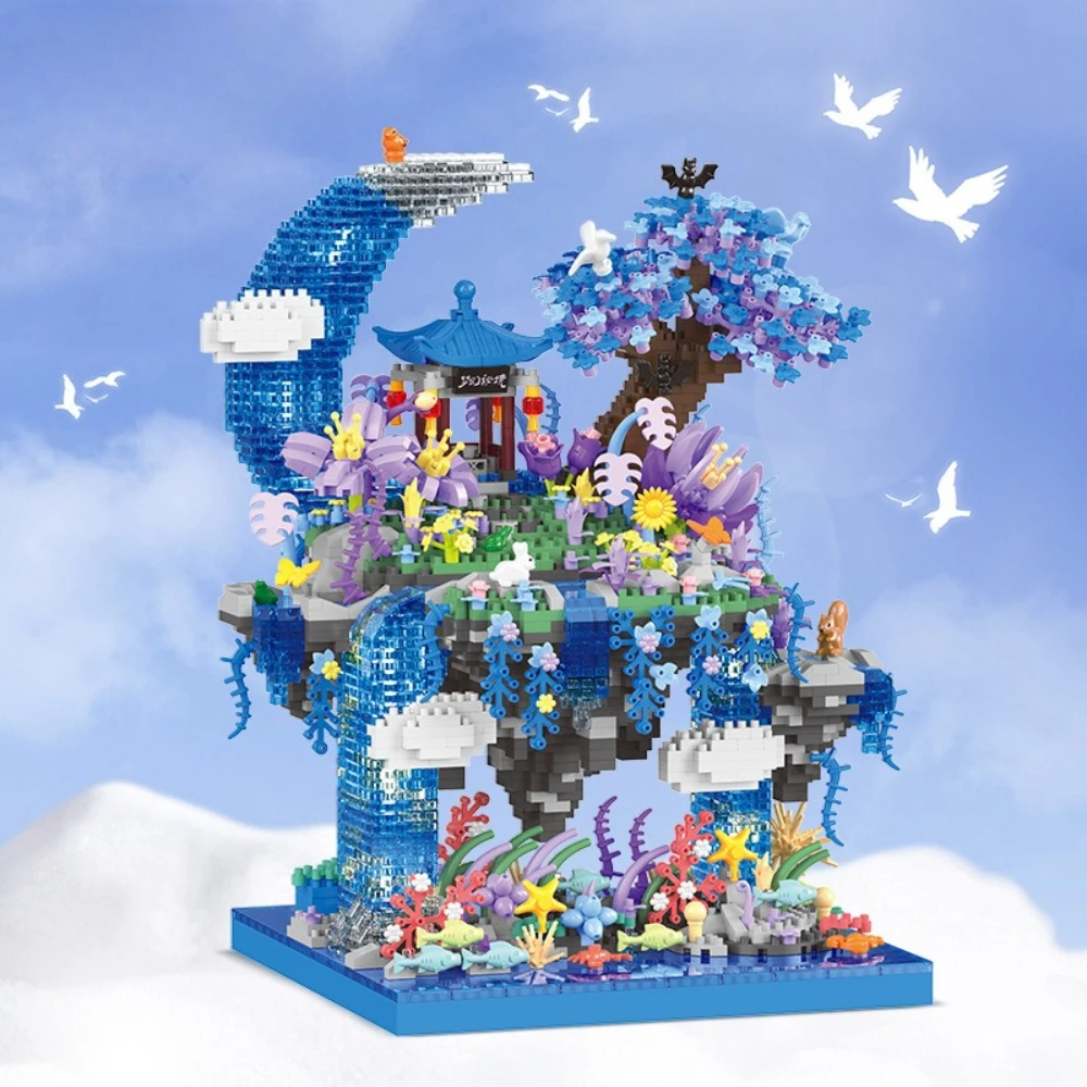 

Набор строительных блоков MOC Dreamland Enclave Secret Moon Forest Lakes Tree Castle Waterfall с подсветкой, игрушка, подарок на день рождения для детей