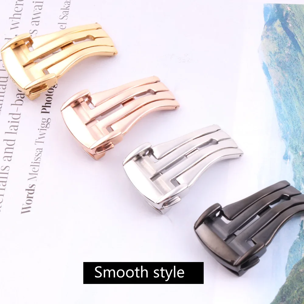 

For Omega Stainless Steel Watch-Buttom Watch Band Butterfly Clasp Haima 300 Super Master Folding Buckle 18mm 20mm Watch Clasp