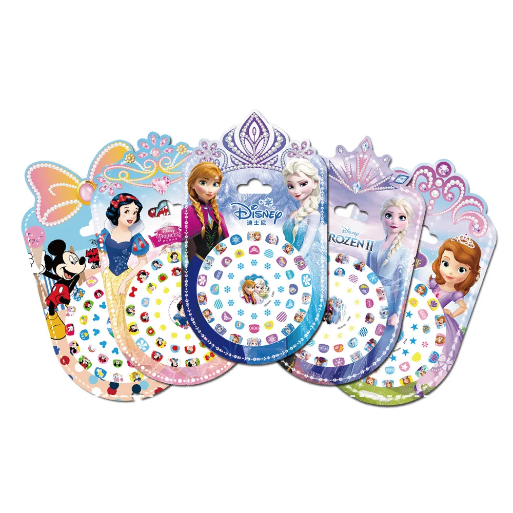 

Random 1Pcs Disney Cartoon Frozen Princess Snow White Makeup Nail Stickers Minnie Mickey Mermaid Stitch Stickers Toy