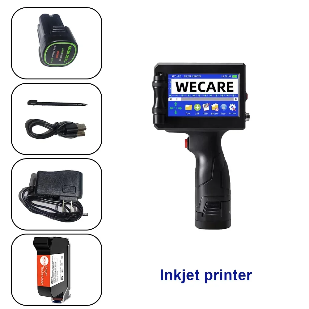 WECARE draagbare automatische inkjet-handheldprinter met behulp van WECARE sneldrogende inktcartridge