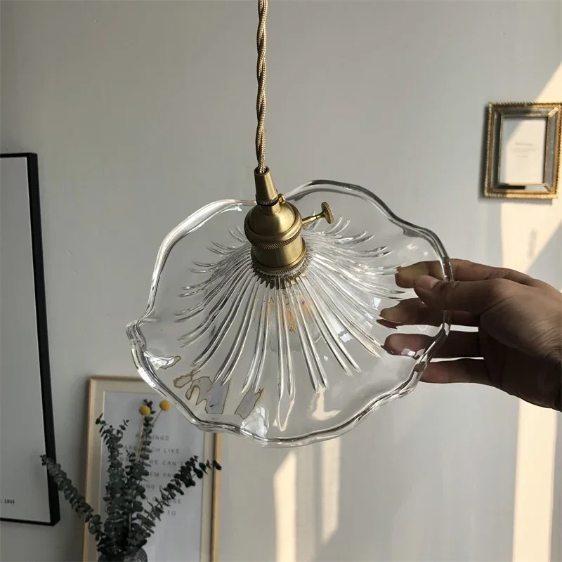 Nordic LED Pendant Light Ceiling Bedroom Living Room Dining Island Bar Glass Copper Hanging Lamp Indoor Chandelier Light Fixture