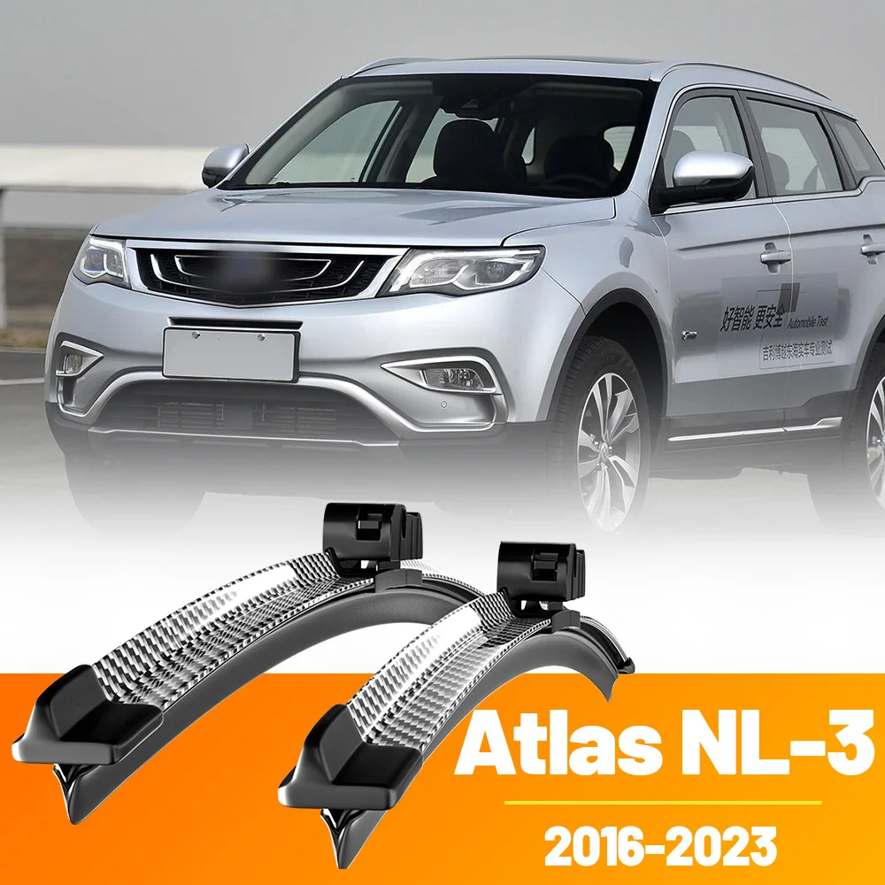 Limpiaparabrisas delantero de fibra de carbono, limpiaparabrisas para Geely Atlas NL-3 2016-2023 2017 2018 2019 2020 2021 2022, 2 uds.