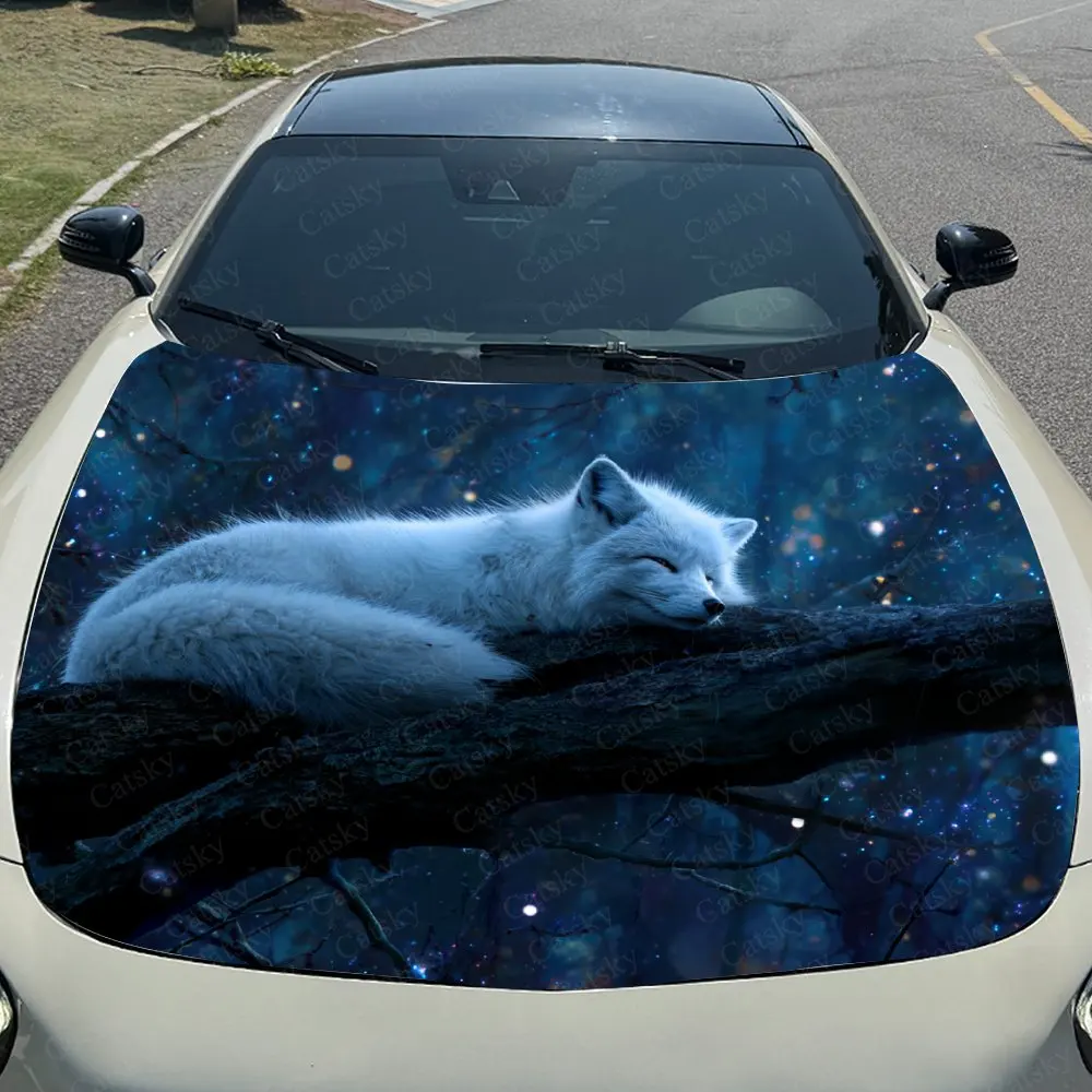 ملصق غطاء السيارة White Fox، PVC مقاوم للرذاذ، سهل الفك، مقاوم للماء والخدش، ذاتي اللصق، عالي الجودة