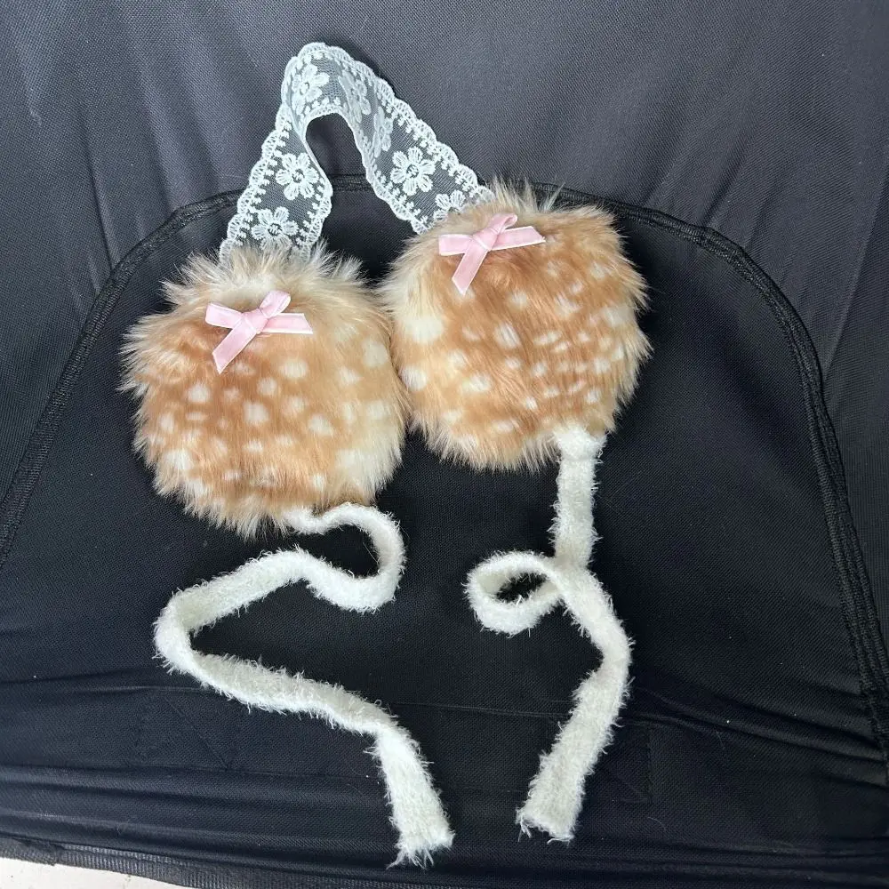 Soft Soft Ear Cap Winter Earmuffs Lace Design Material Cold Proof Earmuffs Adjustable Tie Soft Ear Covers Cold Weather