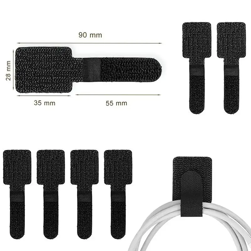 20pcs Reusable Cable Tie Fastening Mouse Wire Organizer Cord Rope Holder Desk Management Self Adhesive Adjustable Cord Organizer image 3