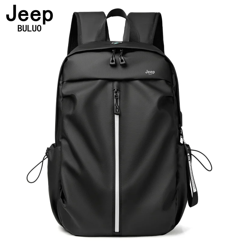 JEEP BULUO Large Capacity Backpack Men Laptop Backpacks 15.6 Solid Big High School Bags Teen College Boy Gril Student Backpack