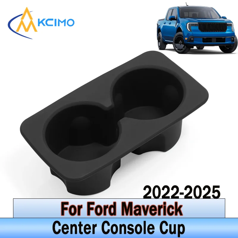 

For Ford Maverick 2022-2025 TPE Shock-Absorbing Center Console Cup Holder Storage Organizer Tidying Black Tray
