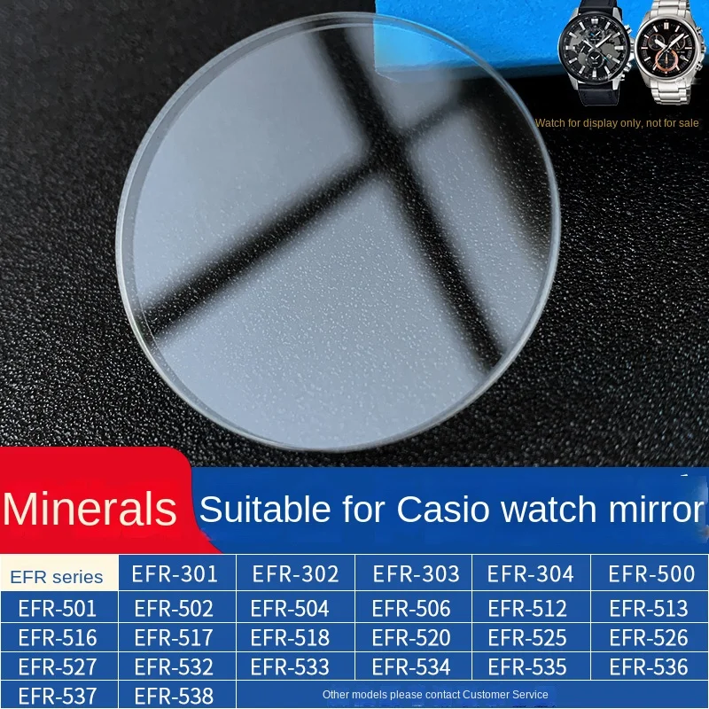 For Casio EFR303 500 503 520 525 526 517 518 512 552 516 Mineral glass lenses mirror mask repair parts Watch accessories