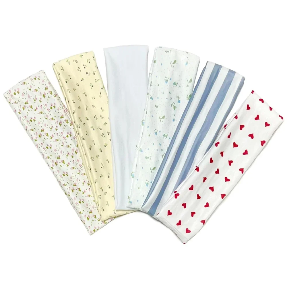 

Women's Hair Non Slip Elastic Floral Hairbands Soft Fabric 2 Inches Thick Stripe Head Bands Valentine's Day Heart Headband