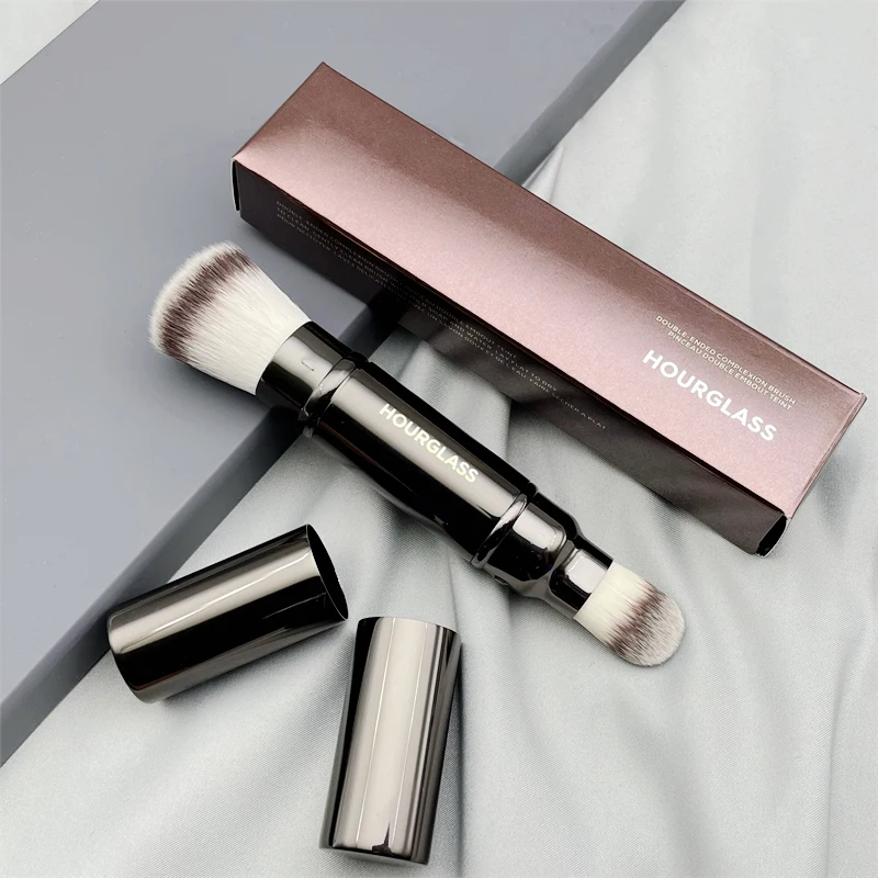 Hourglass Retractable Multifunctional Metal Handle Makeup Brushes double-ended foundation brush and loose powder brushes Beauty