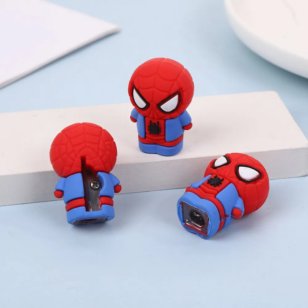 Sacapuntas de dibujos animados de SpiderMan para niños, figuras de acción de Anime, papelería, suministros para estudiantes de vuelta a la escuela, regalo para niños, gran oferta