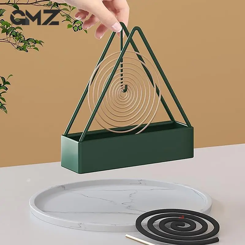 Iron Mosquito Coil Holder & Incense Burner Frame Incense Holders Coil Modern Repellent Incense Rack For Household Bedroom Patio