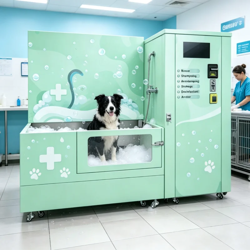 24h Unattended Self Service Pet Washer CE Approved Affordable Price Coin Operated Pet Washing Tub Customized For Pet Shops