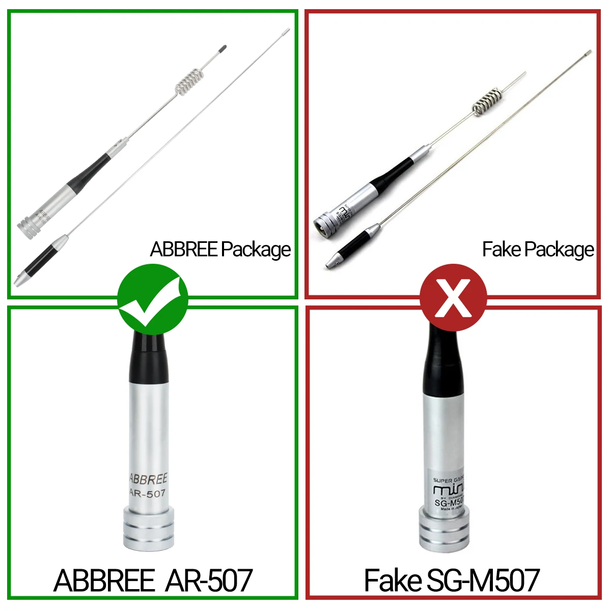 Antena VHF UHF móvil dual ABBREE AR-507 150W alta ganancia PL259 - imagen 2