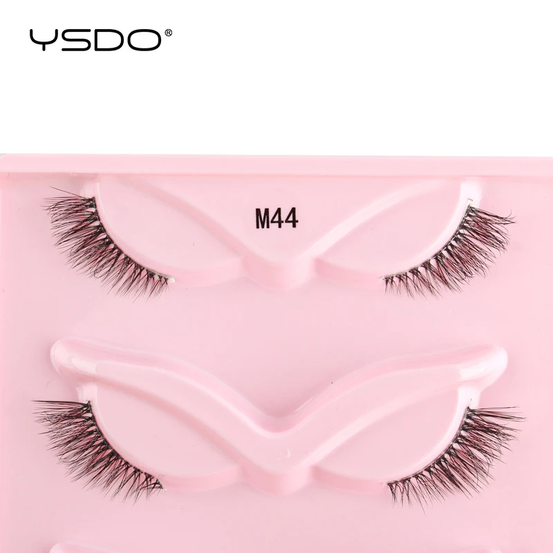 YSDO 3/5 paia di ciglia per occhi di volpe ciglia allungate per occhi alate fascia trasparente aspetto naturale Cilios estensione ciglia mezze ciglia