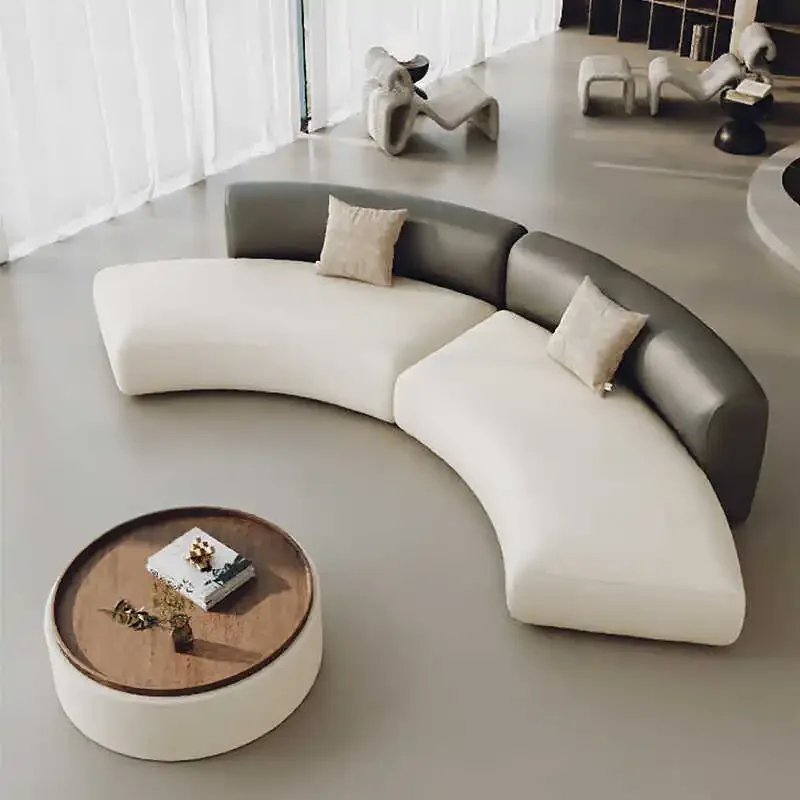 

Minimalist Curved Modular Living Room Sofa Floor Relax Light Luxury Small Family Couch Ergonomic Customized Divano Furniture