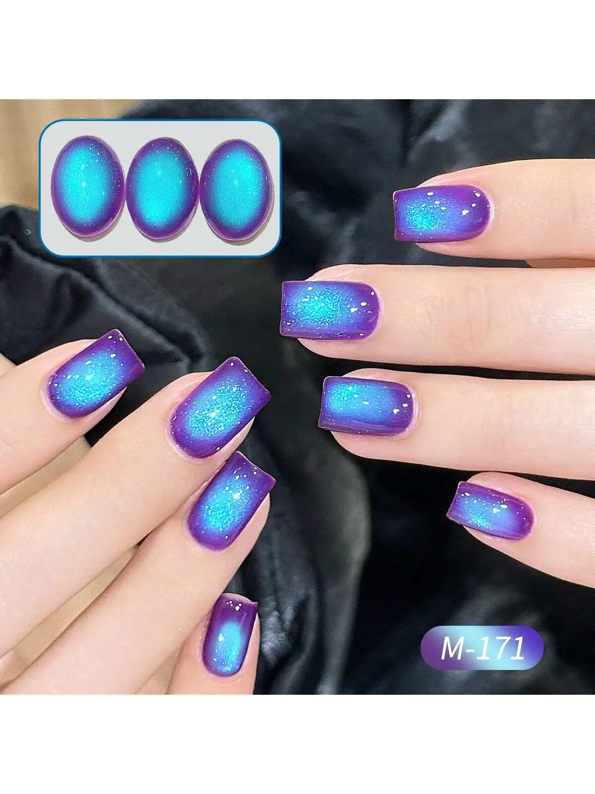 1/2PCS Blueberry Cat Eye Gel Nail Polish, UV LED Curing, Long-Acting Fast Drying Nail Art Gel