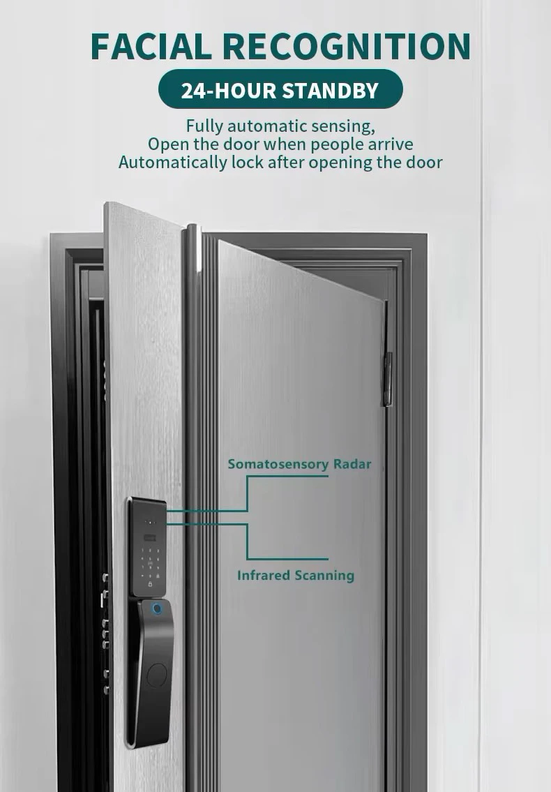 STLF Tuya Alexa Voice Ip66 Waterdicht 3D Gezichtsherkenning Real Time Video Intercom Vingerafdruk Digitaal Slim Deurslot