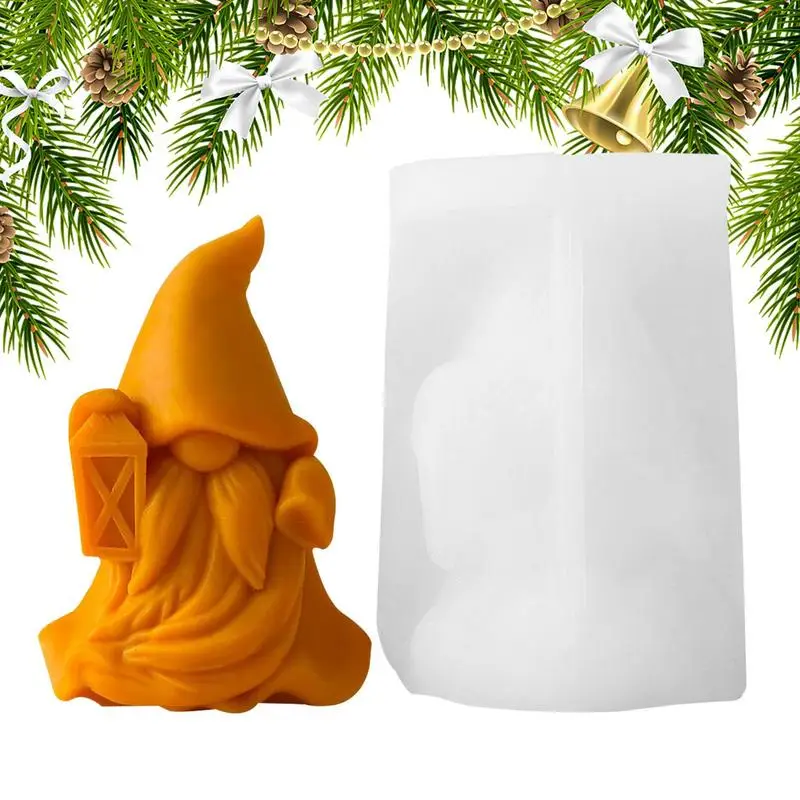 Gnome Silicone Mold Unique 3D Faceless Dwarf Silicone Molds Resin Crafts Molds Gnome Wedding Decor Candle Frame Craft Supplies