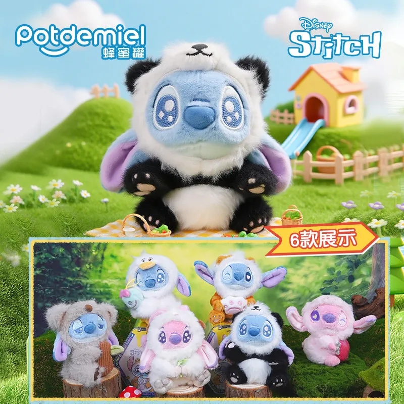 In Stock Original Potdemiel Disney Stitch Plush Pendant Blind Box Collectible Keychain Bag Charm Birthday Gift For Girls Women