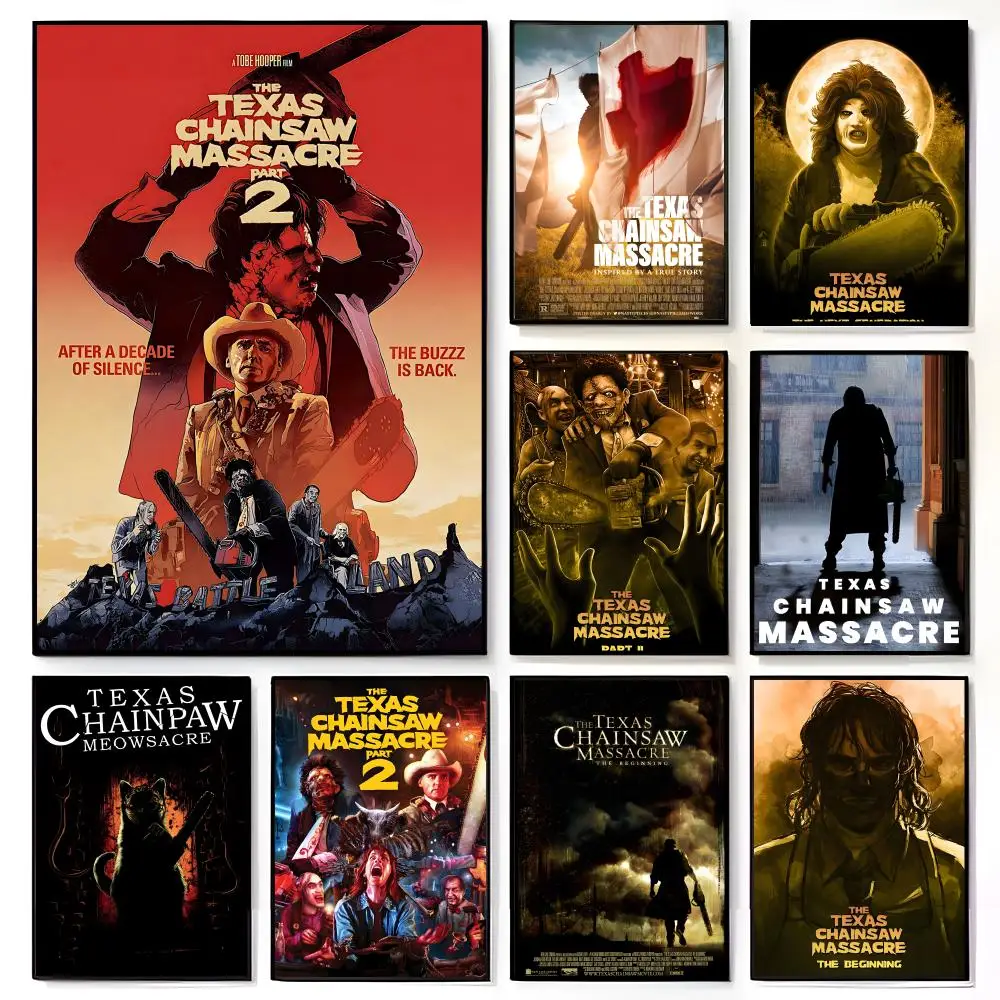 Póster emocionante de la película T-The Texas Chainsaw Massacre, mural de película americana, decoración de pared para habitación infantil, impresión