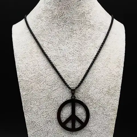 Necklace Y2k Men's New Trendy All-match Vintage Peace Necklace Peace Sign Necklace Jewelry Gift for Women Men
