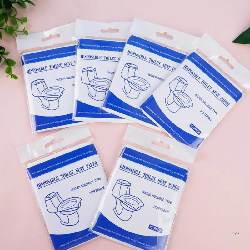 Disposable Toilet Seat Cover Safety Flushable Water Travel Camping Bathroom Accessiories for Women Men