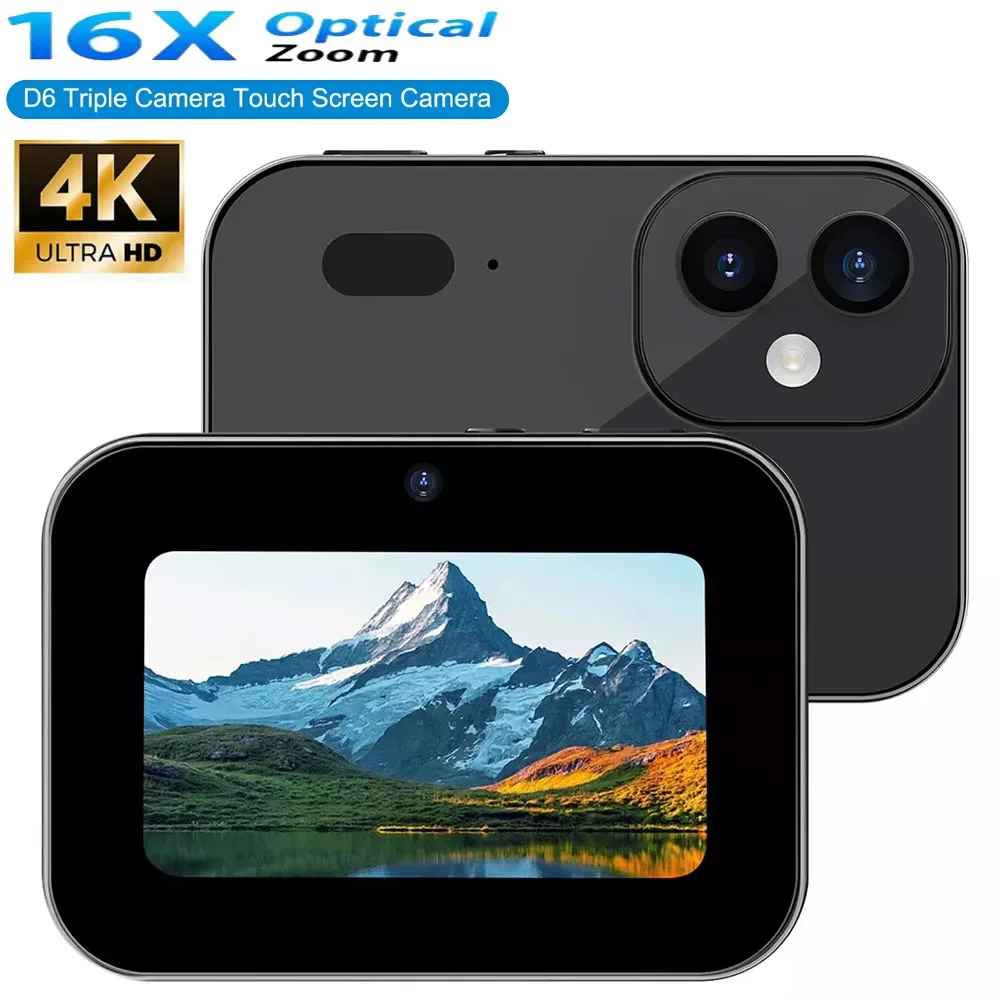

4K CCD Digital Camera With 3 Lens 64MP Digital Video Camera 3 Inch Touch Panel 16X Digital Zoom Built-in Flash IR Night Vision