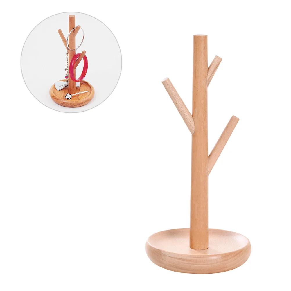 

1Pcs Premium Wood Jewelry Holder Tree Style Earrings Display Stand for Efficient Accessory Organization on Dresser Or Vanity