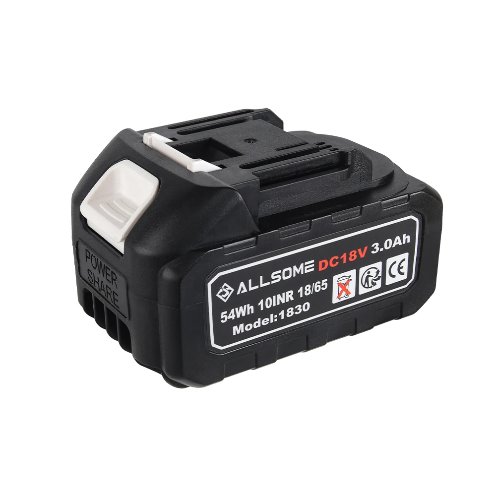 Allsome 18V Rechargeable Battery for Cordless Drill Saw Screwdriver Wrench Angle Grinder Brushless Power Tools