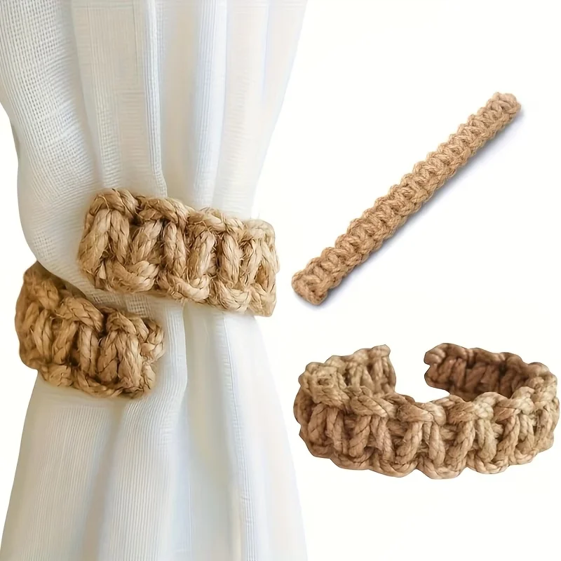 2/4pcs Curtain Ties Braided Curtain Support, Curtain Tieback, Decorative Rope Support Bracket for Bedroom Home Decor Additions