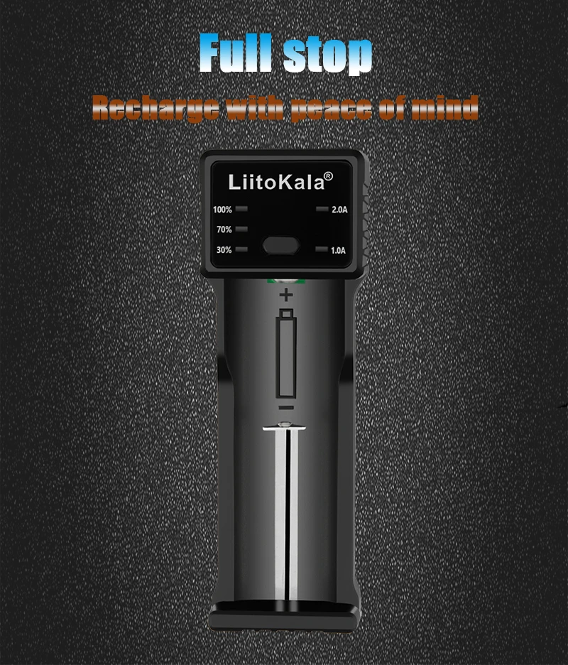 LiitoKala Lii-100C 21700 Battery Charger For 18650 18350 26650 16340 RCR123 14500 3.7V 1.2V Ni-MH Ni-Cd 2A USB smart charger