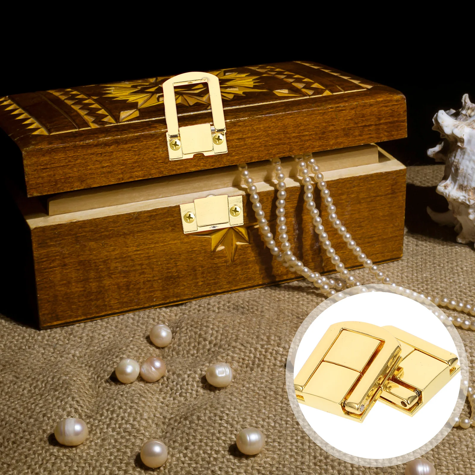 

10Pcs Jewelry Box Latch Zinc Alloy Rustic Hasp for Vintage Wooden Gift Wine Toolbox Chest Trunk Case Closure Fitting