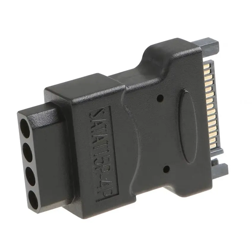 1PCS 15Pin SATA Male to 4 Pin Molex IDE Female Power Adapter Hard Drive HDD Power Connector Converter Cable for PC Computer